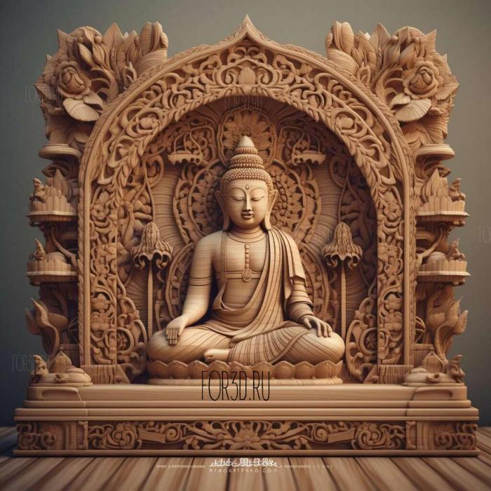 stl Bhikkhu Buddhist 3 stl model for CNC