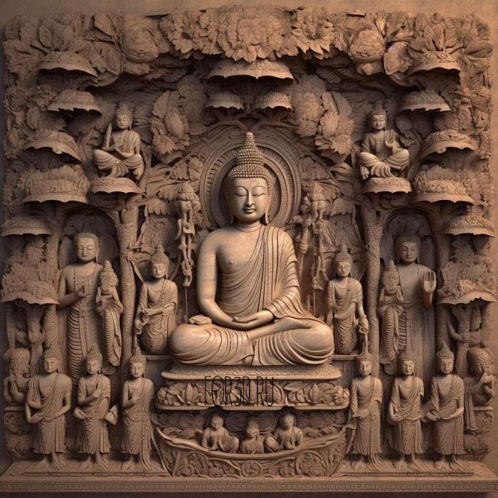 stl Bodh Gaya Buddhist 1 stl model for CNC