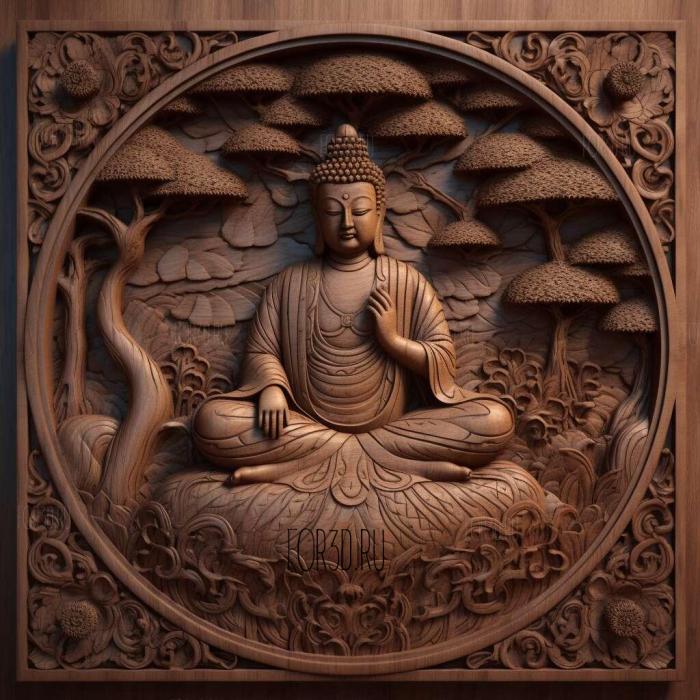 stl Buddha Buddhist 3 stl model for CNC