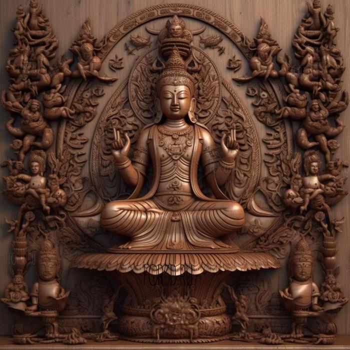 stl Amitayus Buddhist 3 stl model for CNC