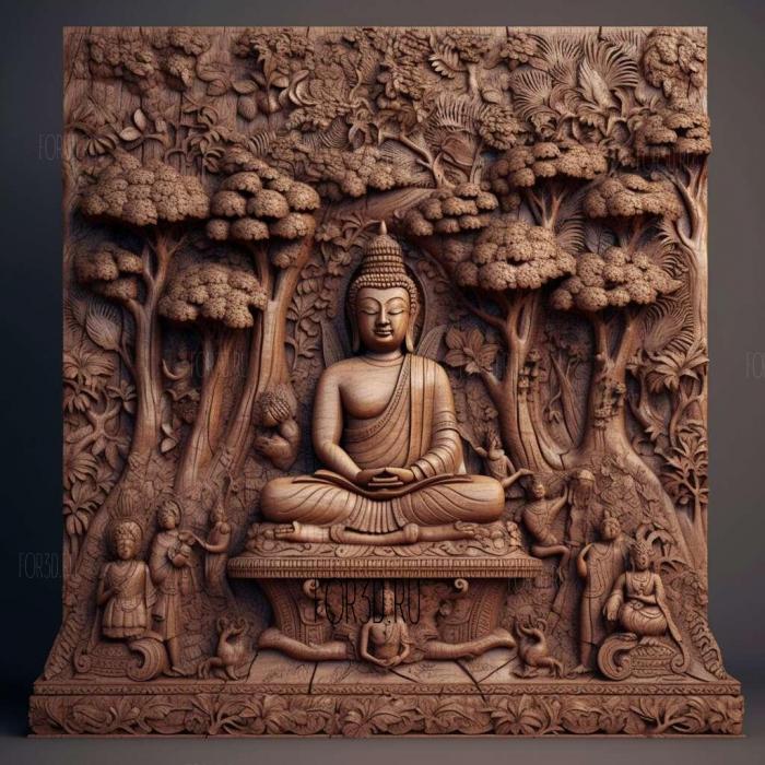 Bhikkhu Buddhist 4 stl model for CNC