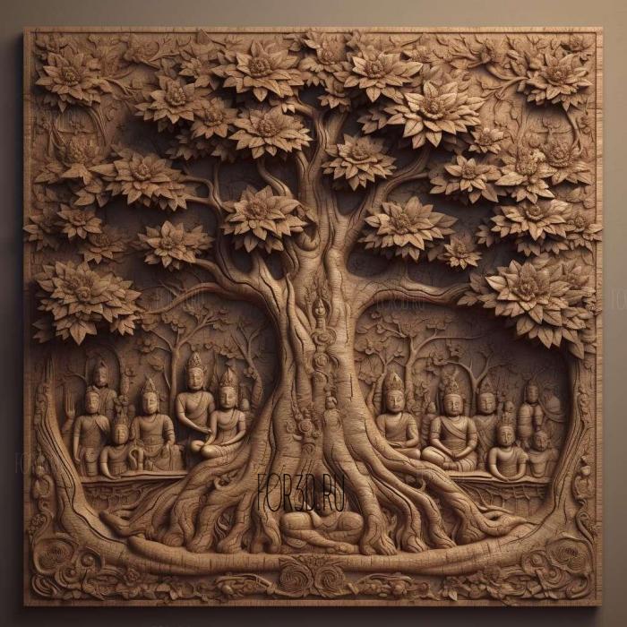 stl Bodhi Tree Buddhist 1 stl model for CNC