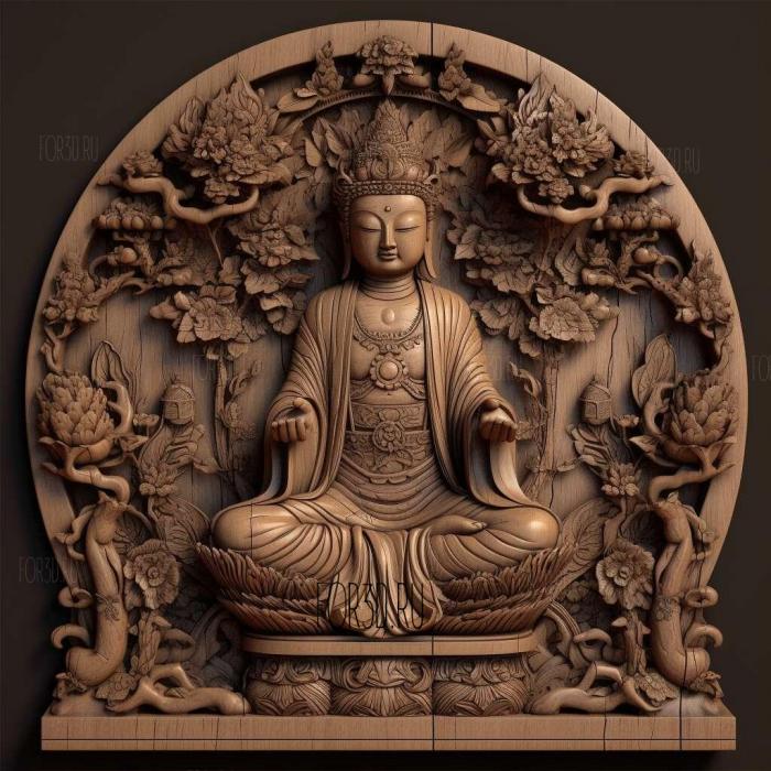 stl Amida Japanese Buddhist 1 stl model for CNC