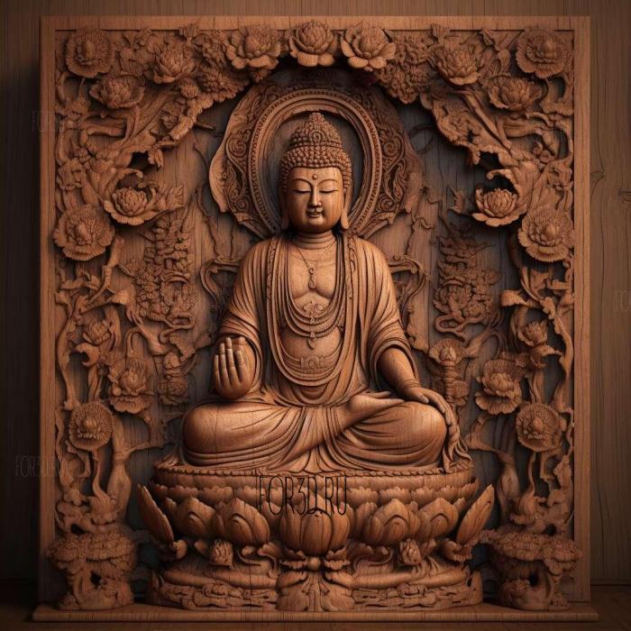 stl Amida Japanese Buddhist 4 3d stl модель для ЧПУ