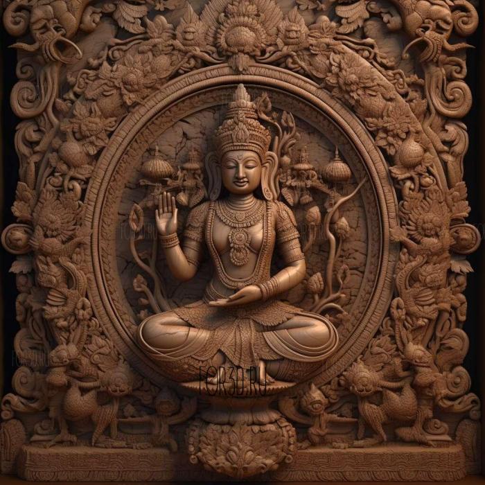 Brahma Viharas Buddhist 3 stl model for CNC