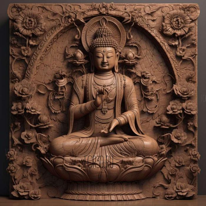 stl Amitabha Amitayus Buddhist 1 stl model for CNC