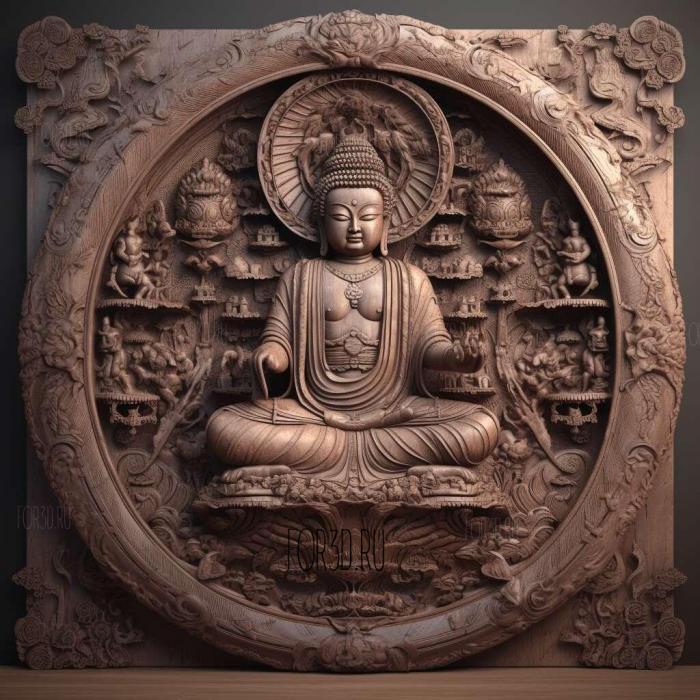 stl Amitabha Amitayus Buddhist 2 stl model for CNC