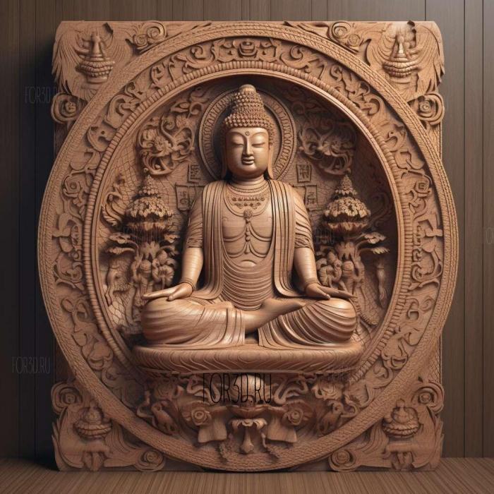 stl Amitabha Amitayus Buddhist 3 stl model for CNC