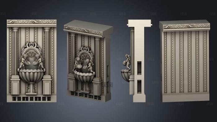 Feast Wall Fountain stl model for CNC