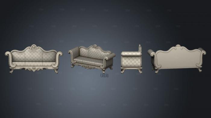 Victorian Sofa stl model for CNC