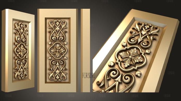 Vertical panel with decor 3d stl for CNC