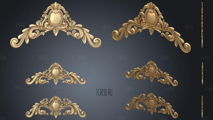 Sets of decors with cartouche 3d stl for CNC