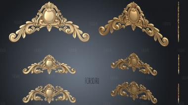Sets of decors with cartouche stl model for CNC