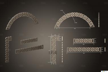 Резные детали плетеной арки 3d stl модель для ЧПУ