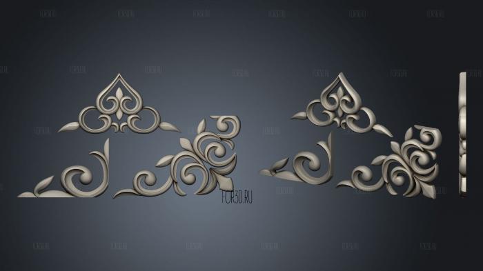 Set of decors overlays triangles 3d stl for CNC