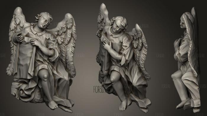 Sculpture of Baroque Angel untextured 3d stl модель для ЧПУ