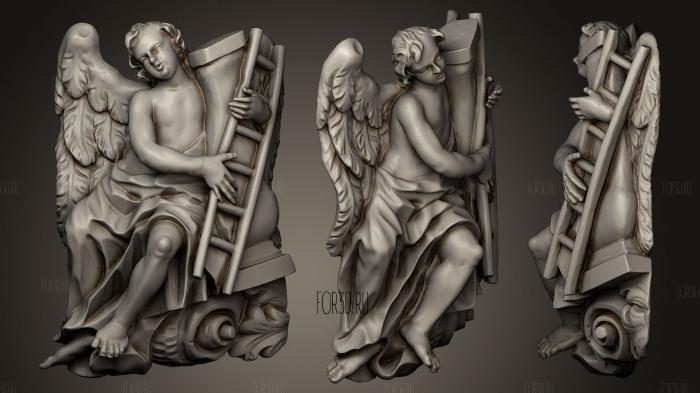 Sculpture of Baroque Angel stl model for CNC
