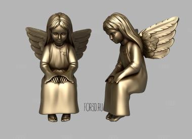 Сидящий Ангелочек 3d stl модель для ЧПУ