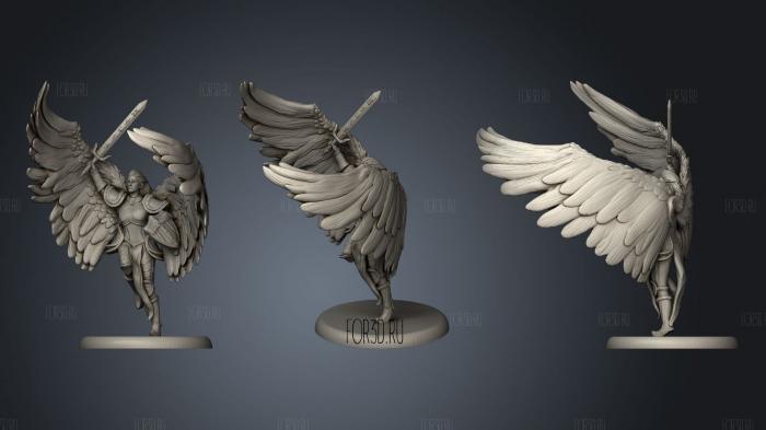 Angelic paladin simple base stl model for CNC