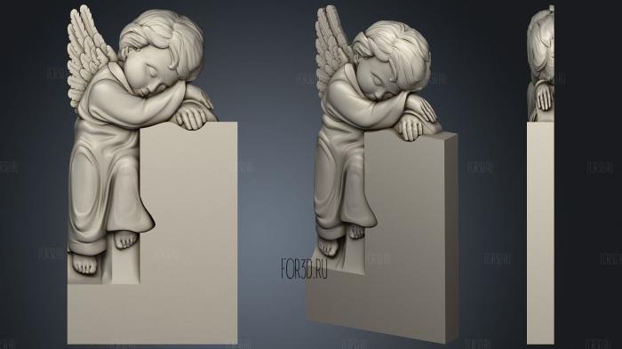 Monument with an Angel stl model for CNC