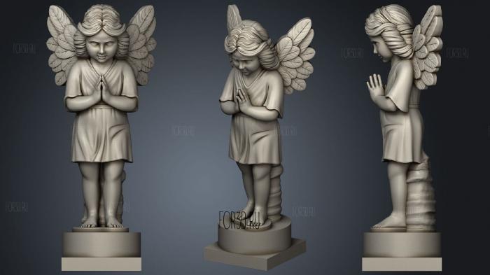 Angel with wings stl model for CNC
