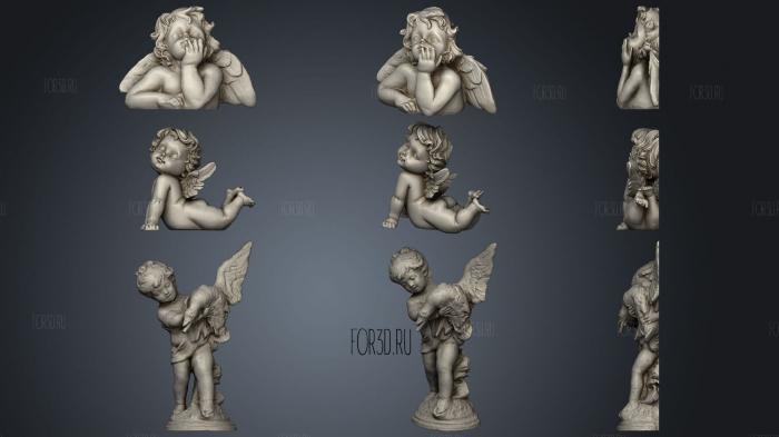 High relief of Angels set 3d stl модель для ЧПУ