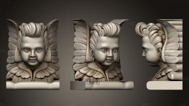 Лики ангелов на капители 3d stl модель для ЧПУ