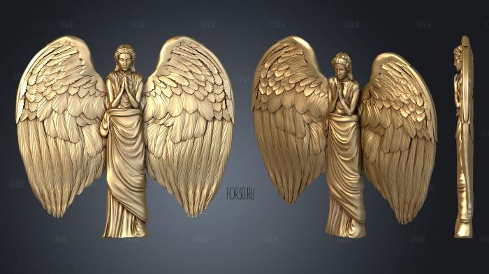  памятник ангел с большими крыльями версия1 3d stl модель для ЧПУ