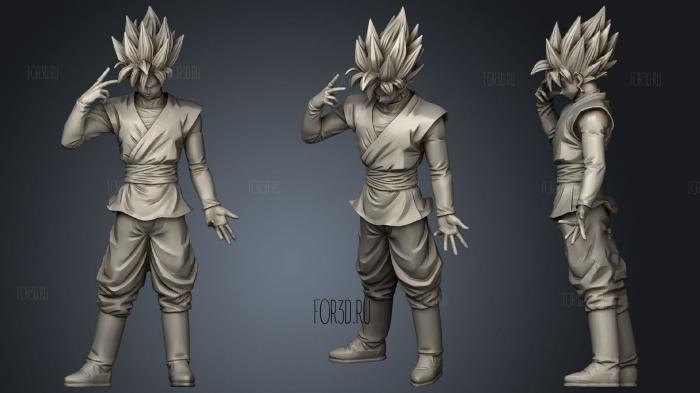 Black Goku Rose Dragon Ball stl model for CNC