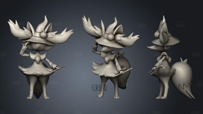 Braixen Witch stl model for CNC