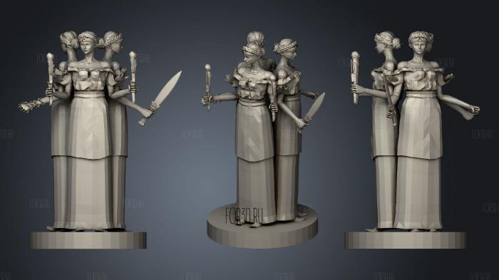 Hecate Statue stl model for CNC