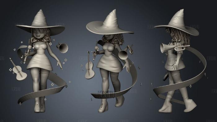 Jazmin The music witch stl model for CNC