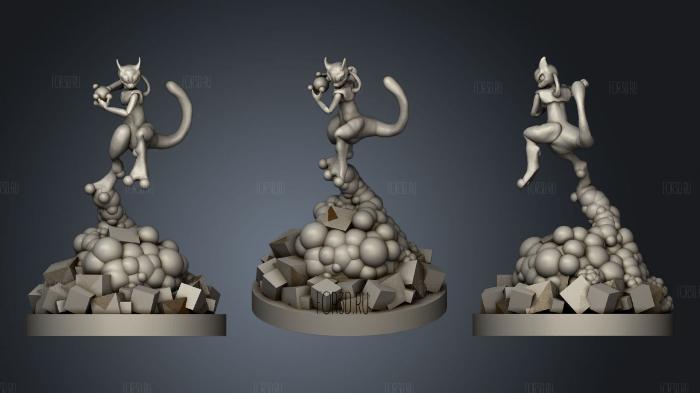 Mewtwo pokemon remimule stl model for CNC