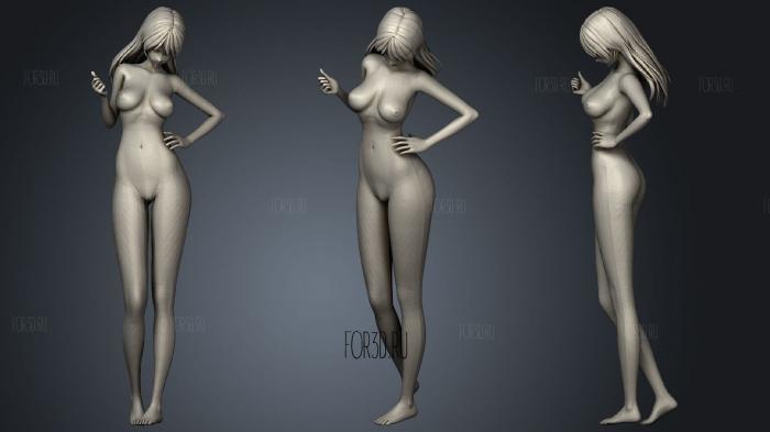 Misa Hayase Nude Anime Style stl model for CNC
