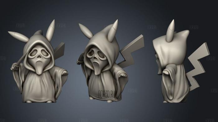 Pikachu Ghost Face stl model for CNC