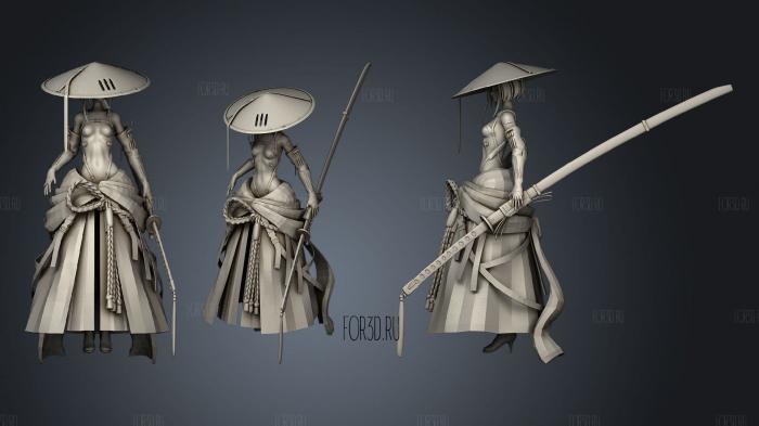 Ronin real time character stl model for CNC