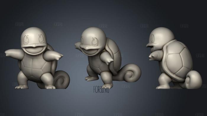 Squirtle 40 stl model for CNC