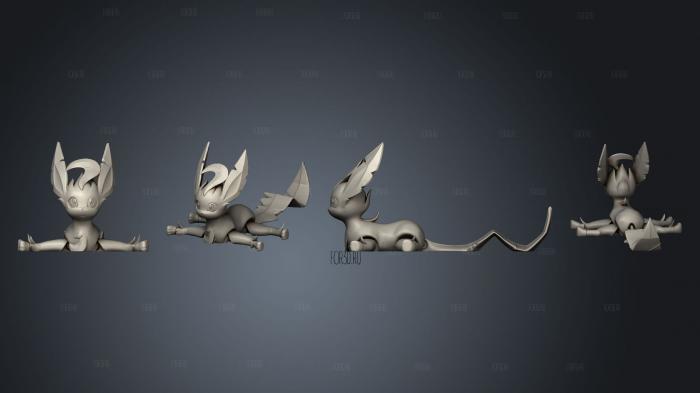 articulated Leafeon stl model for CNC
