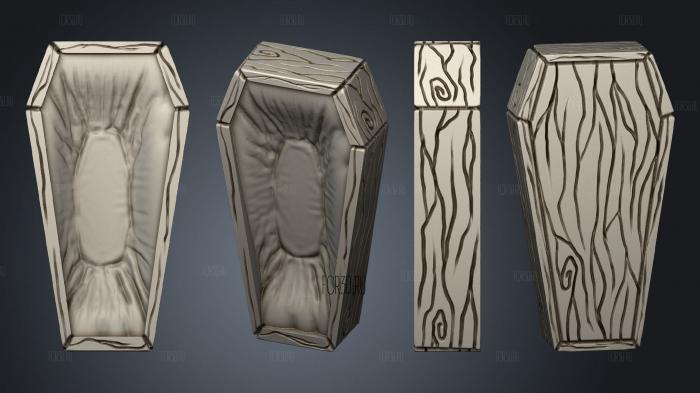 spirit wooden coffin empty stl model for CNC