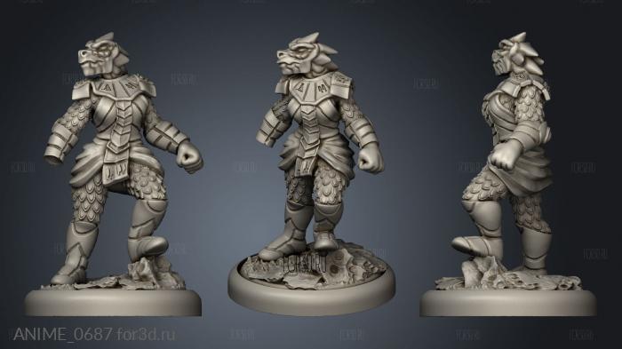 Dragonborn Elites Fem Mag Captain stl model for CNC