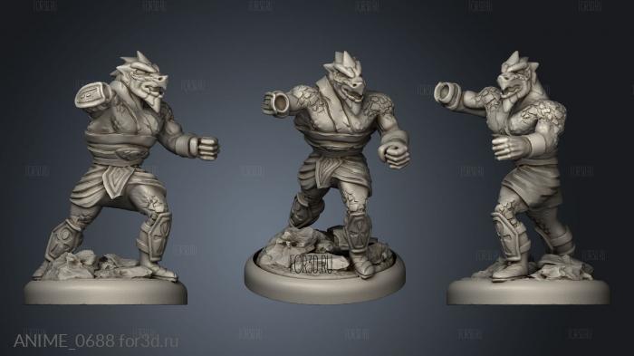 Dragonborn Troopers Male Magma stl model for CNC