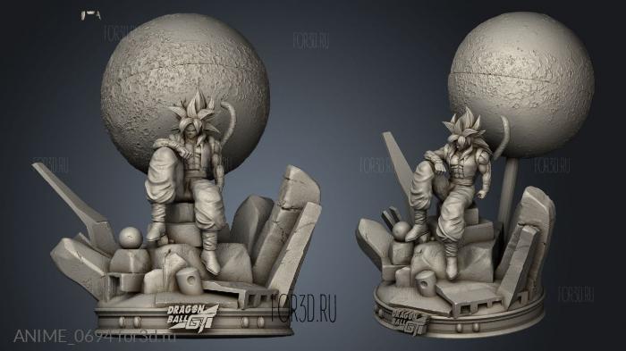 Gogeta SSJ stl model for CNC