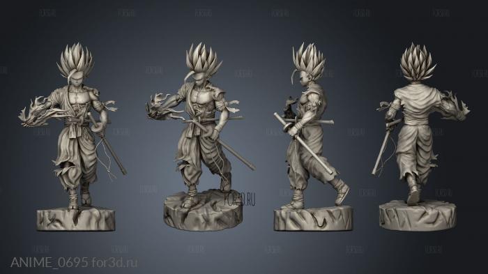 gohan samurai acrylic stl model for CNC