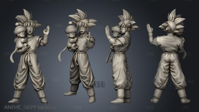 Goku And Gohan stl model for CNC