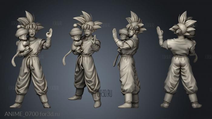 Goku And Gohan stl model for CNC