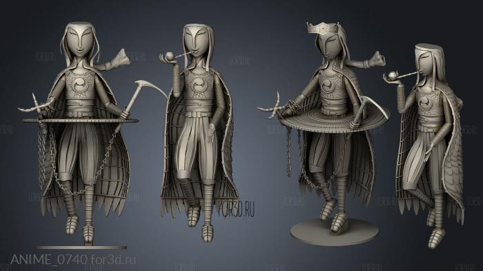 Kubo Evil Aunts stl model for CNC