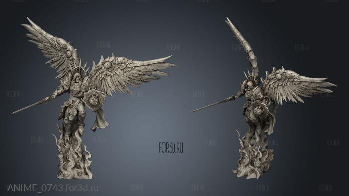 Loyalty Reward Omniel Flying archangel flying pose stl model for CNC