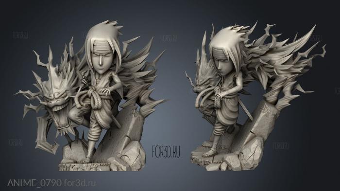 Sasuke Uchiha and chibi ver CHIBI sasuke chibi stl model for CNC