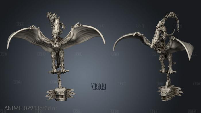 Saurian Pterodactyl Riders Fireball stl model for CNC