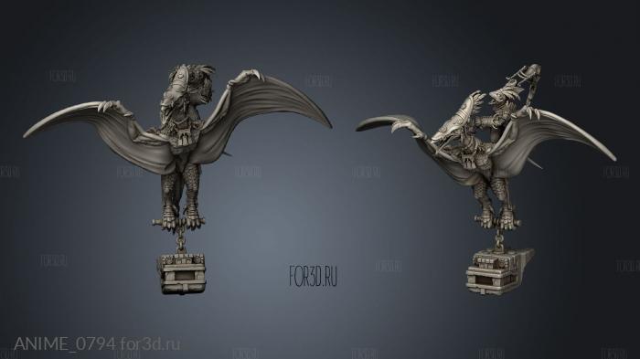 Saurian Pterodactyl Riders Fireball stl model for CNC